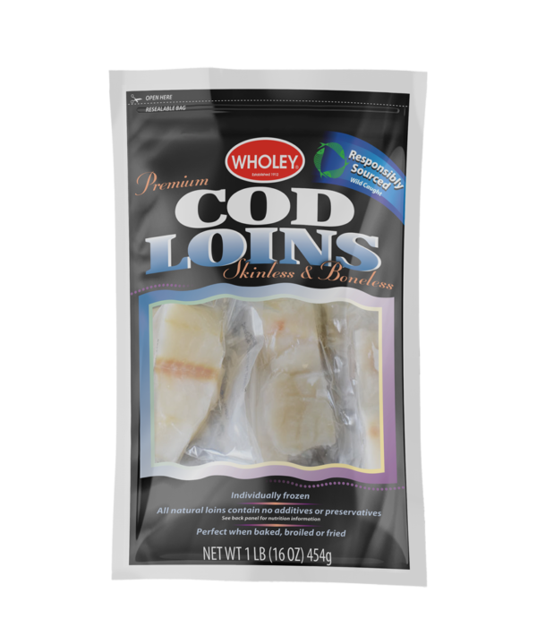 1 lb Cod Loins WO-front